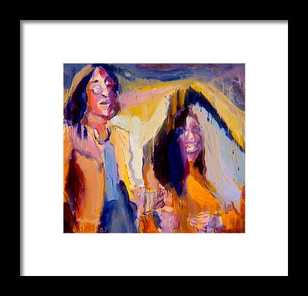 John Lennon Framed Print featuring the painting John and Yoko by Les Leffingwell