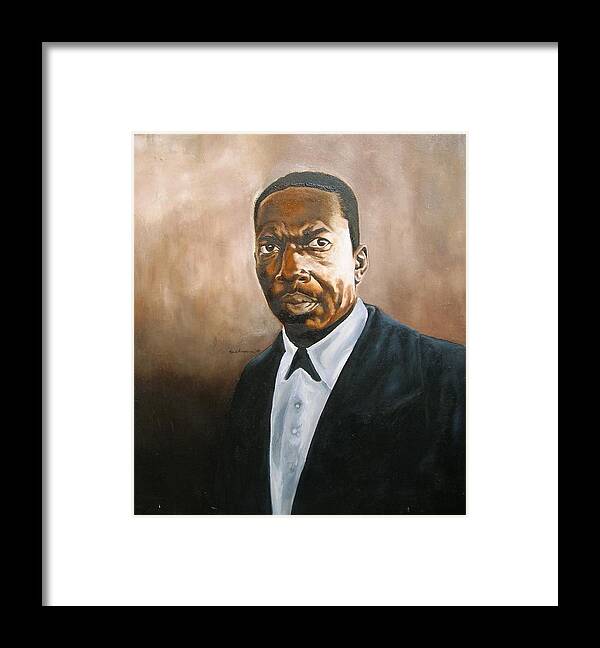 John Coltrane Jazz Portrait Framed Print featuring the painting John Coltrane by Martel Chapman