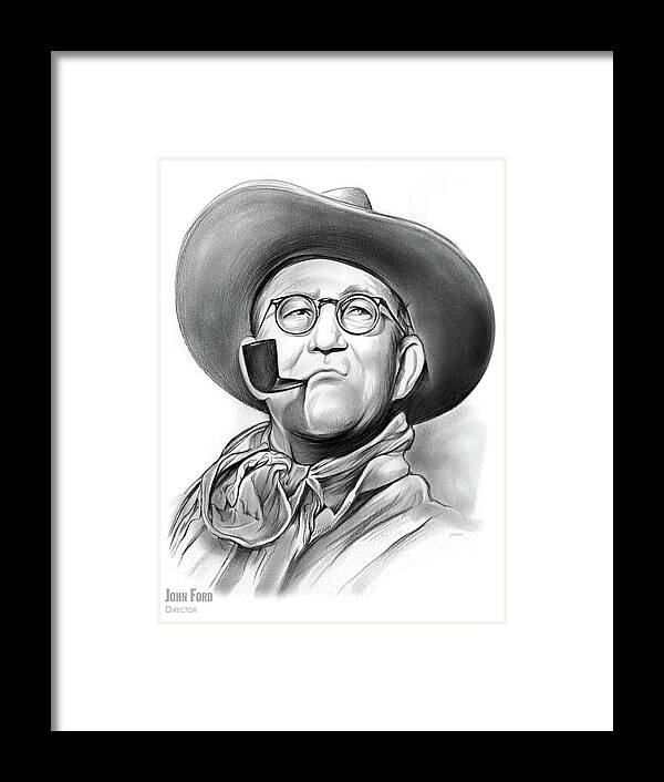 John Ford Framed Print featuring the drawing John Ford by Greg Joens