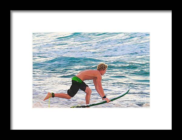 John John Florence-pro Surfer Framed Print featuring the photograph John John Florence - Surfing Pro by Scott Cameron