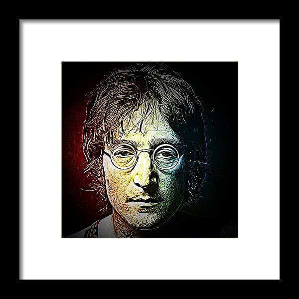 John Lennon Framed Print featuring the photograph John Lennon Reimagined by Chris Montcalmo