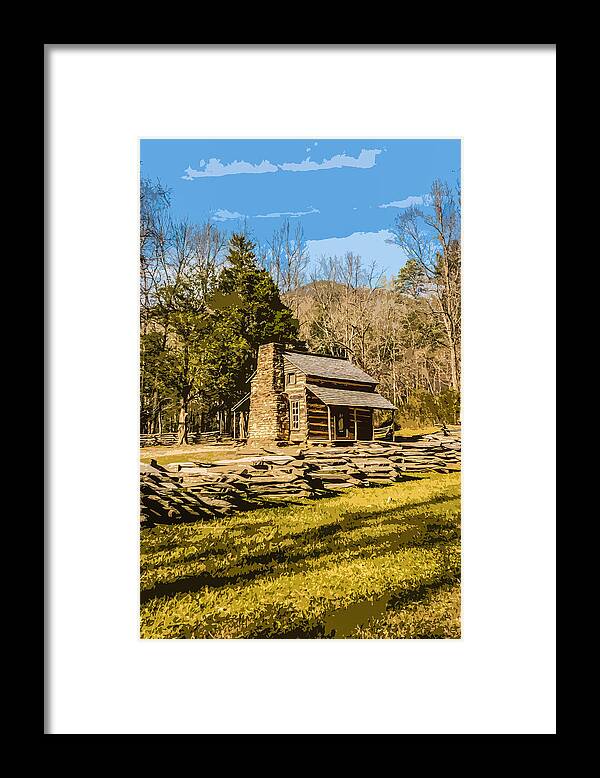 Cabin Framed Print featuring the photograph John Oliver Cabin by George Kenhan