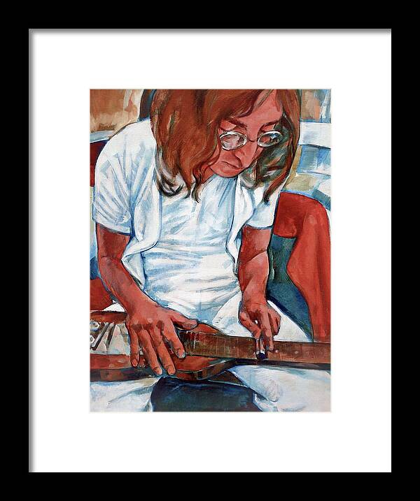 John Lennon Portrait Beatles Music Musician Rock Framed Print featuring the painting John by Scott Waters