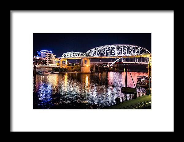 Nashville Framed Print featuring the photograph John Seigenthaler Pedestrian Bridge Nashville by Adam Rainoff