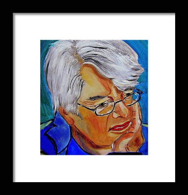 People Framed Print featuring the painting John Sothcott Our Mutual Friend by Rusty Gladdish