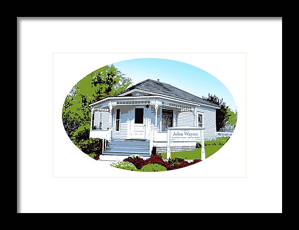 Pop Art Framed Print featuring the digital art John Wayne Home by Greg Joens