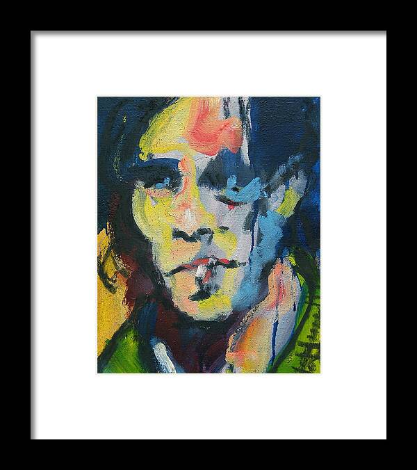 Painting Framed Print featuring the painting Johnny by Les Leffingwell