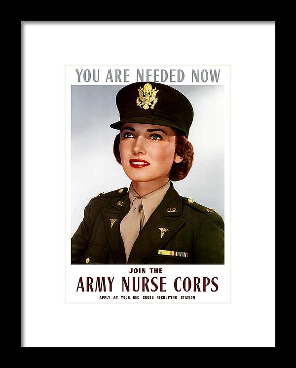 Nursing Framed Print featuring the painting Join The Army Nurse Corps by War Is Hell Store