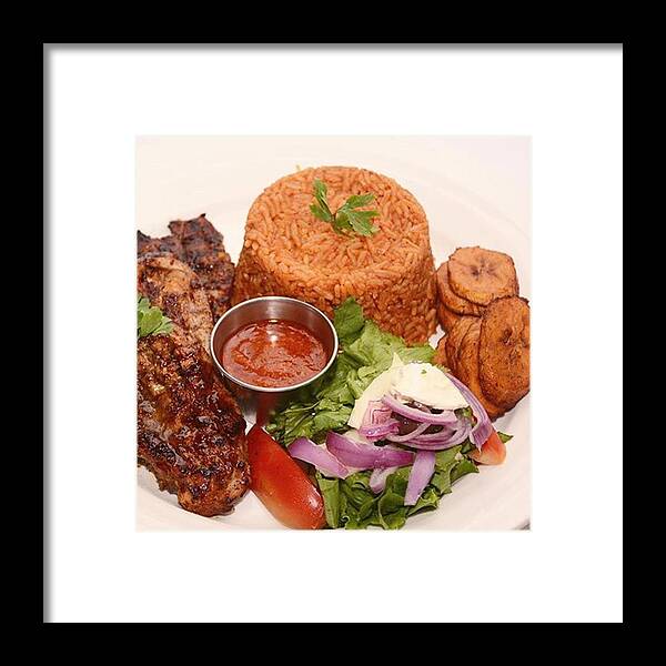 Onion Framed Print featuring the photograph #jollofrice With #vegetable, #chicken by African Foods
