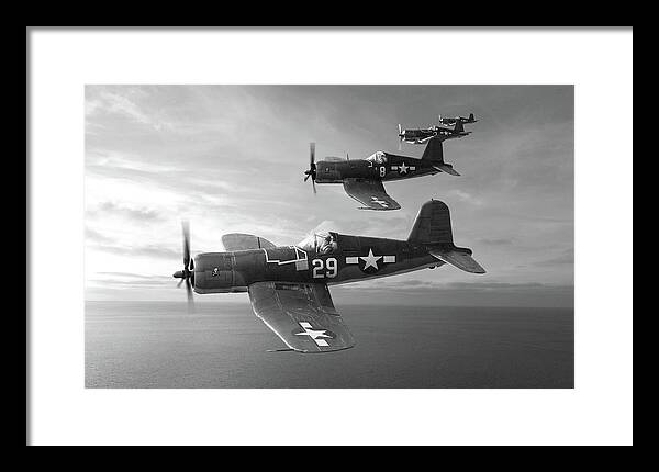 Usn Framed Print featuring the digital art Jolly Rogers - Monochrome by Mark Donoghue