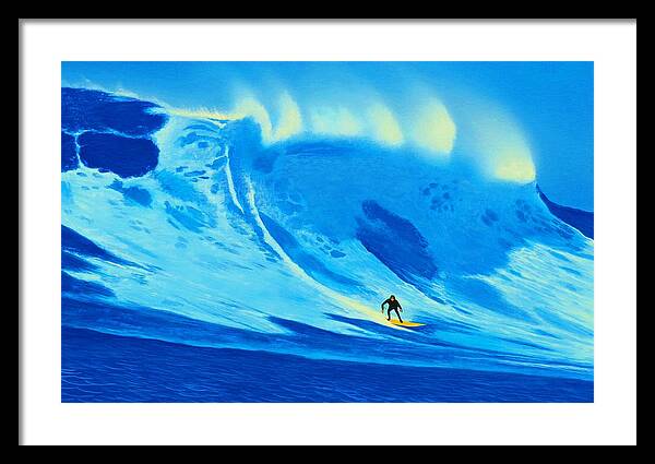 Surfing Framed Print featuring the painting Cortes PADDLE 2001 by John Kaelin