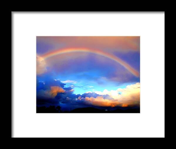 Rainbow Framed Print featuring the painting Jon's Rainbow by Linda Morland