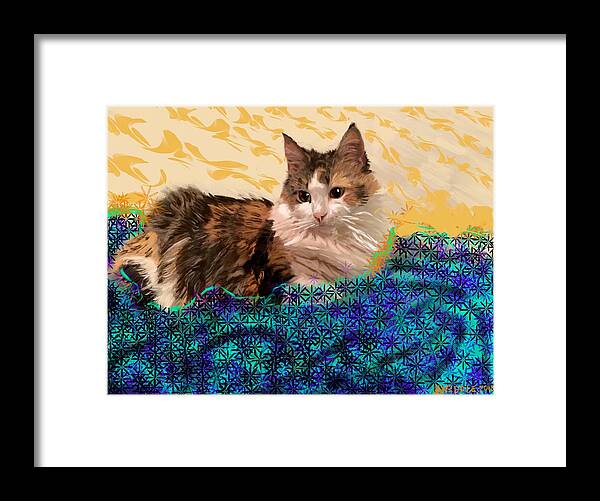Cat Framed Print featuring the painting Jooniper by Angela Weddle