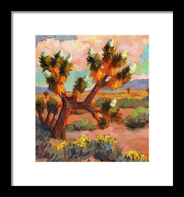 Joshua Tree Framed Print featuring the painting Joshua Tree by Diane McClary
