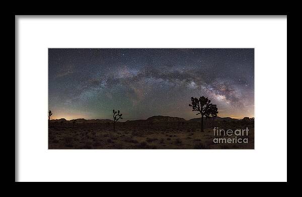 Hidden Valley Framed Print featuring the photograph Joshua Tree Milky Way Panorama by Michael Ver Sprill