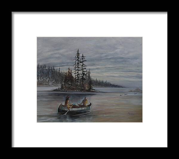 First Nation Framed Print featuring the painting Journey - LMJ by Ruth Kamenev