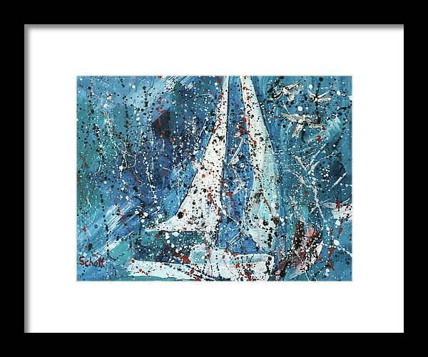 Sailboat Framed Print featuring the painting Journey by Christina Schott