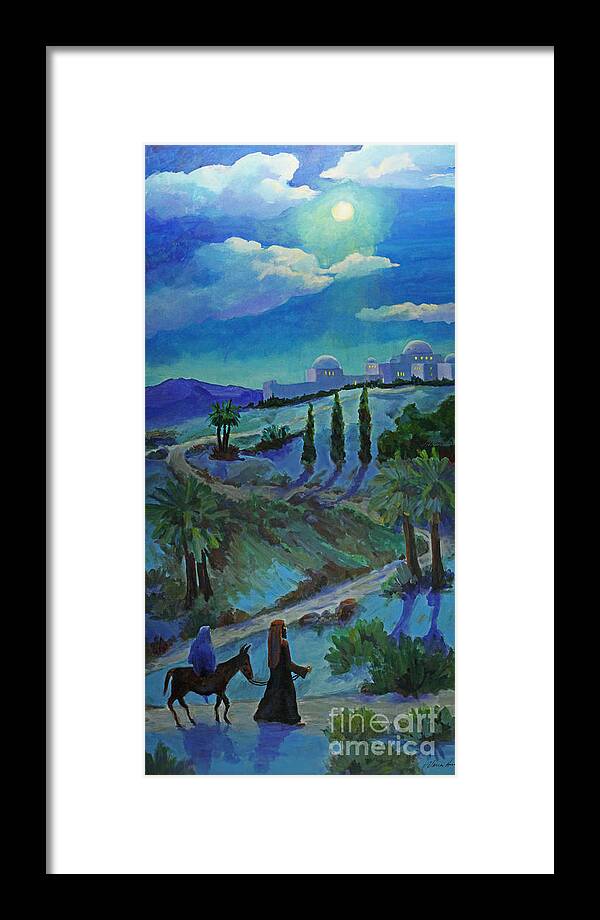 Christian Art Framed Print featuring the painting No room in the Inn by Maria Hunt