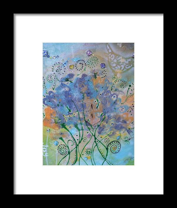 Floral Abstract Art Painting Framed Print featuring the painting Joy by MiMi Stirn by MiMi Stirn