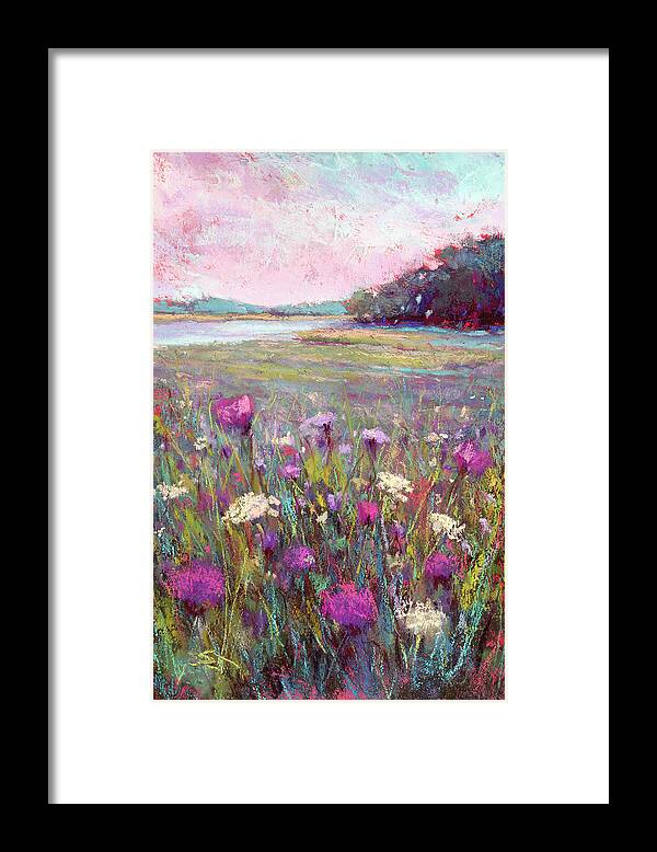 Field Of Flowers Framed Print featuring the painting Joy in the Morning by Susan Jenkins
