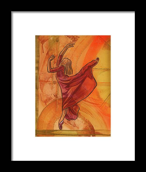 Dancing Framed Print featuring the painting Joy of dancing by Fred Odle