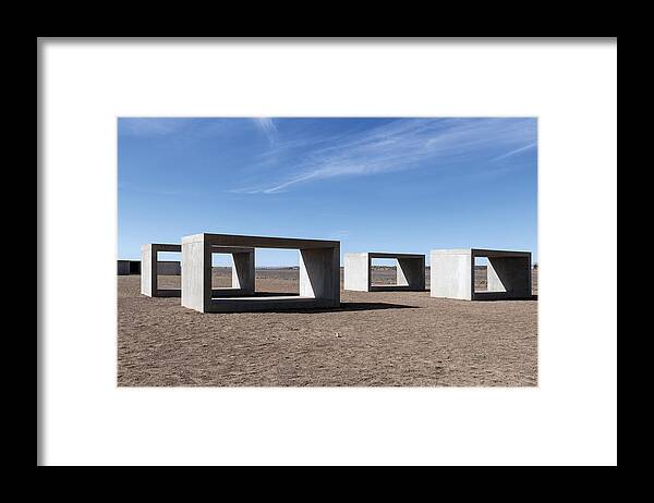 Texas Framed Print featuring the photograph Judd's Cubes by Donald Judd in Marfa by Carol M Highsmith