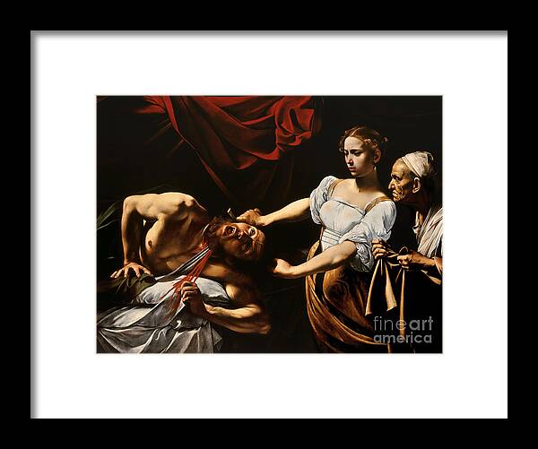 Caravaggio Framed Print featuring the painting Judith and Holofernes by Caravaggio