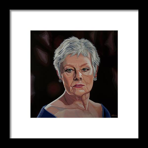 Judi Dench Framed Print featuring the painting Judi Dench Painting by Paul Meijering