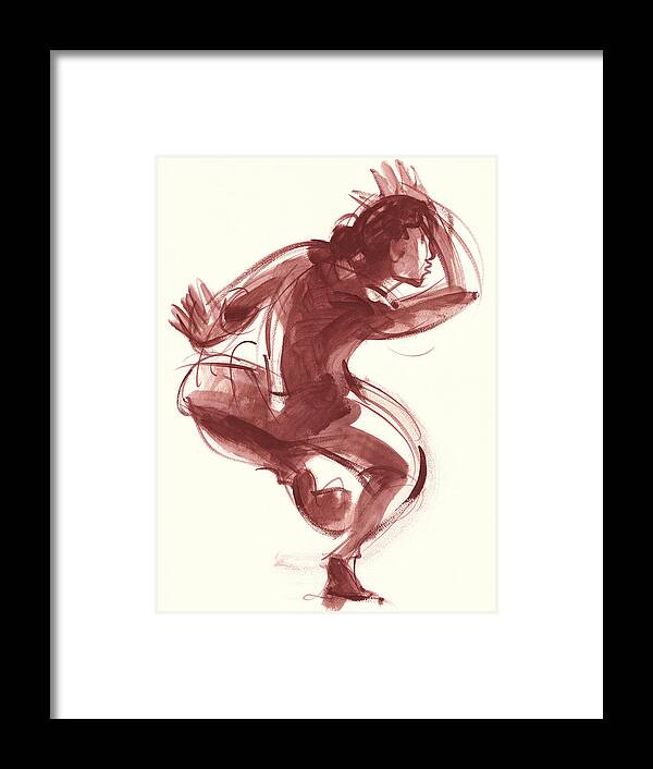 Female Contemporary Dancer Framed Print featuring the painting Julia by Judith Kunzle