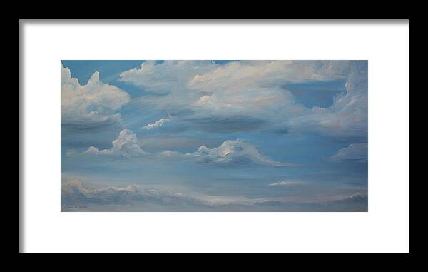 Sky Framed Print featuring the painting July by Daniel W Green