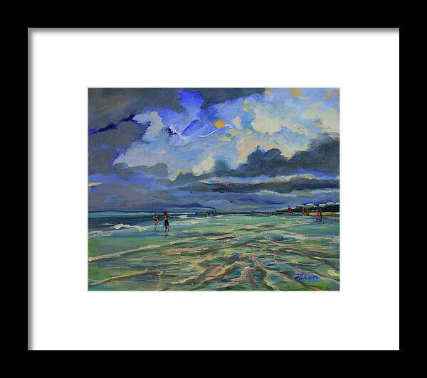 Original Framed Print featuring the painting June afternoon tidepool by Julianne Felton