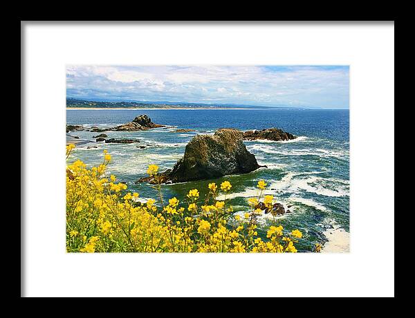 Ocean Framed Print featuring the photograph June in bloom by Sheila Ping