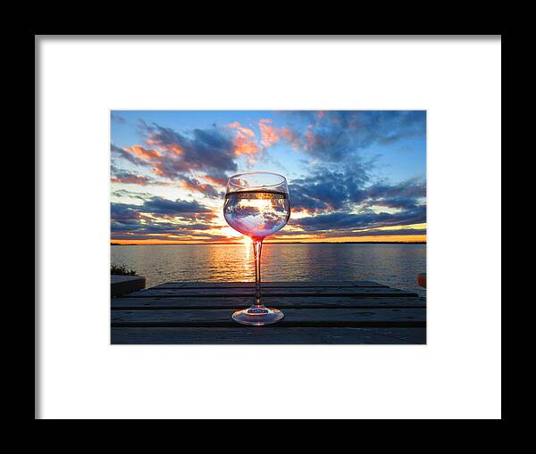 1000 Islands Framed Print featuring the photograph June sunset over Wolfe Island by Dennis McCarthy