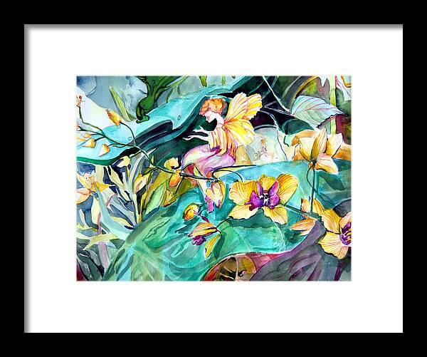 Garden Framed Print featuring the painting An Easter Angel by Mindy Newman