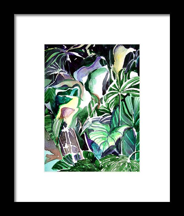 Jungle Framed Print featuring the painting Jungle Lights by Mindy Newman