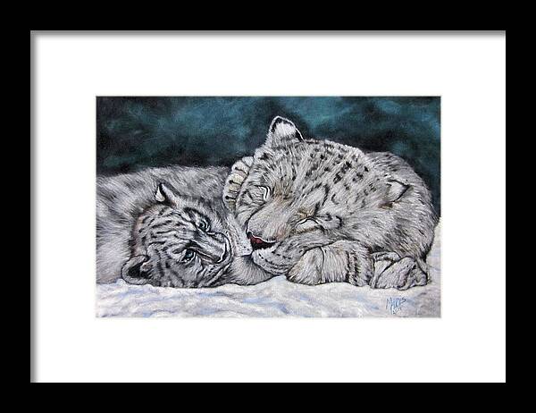 Cats Framed Print featuring the painting Just A Few More Minutes by Maris Sherwood