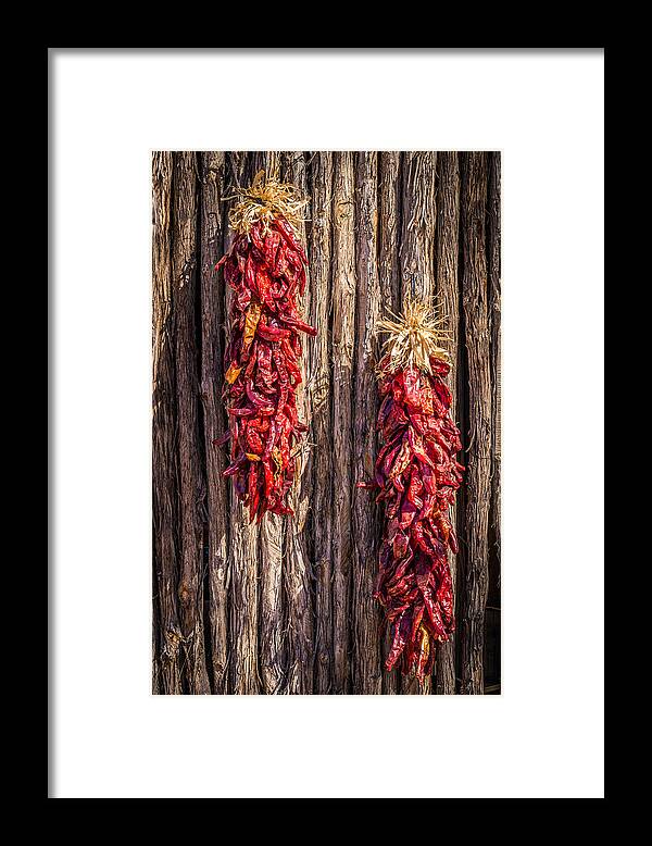 Red Framed Print featuring the photograph Just Hanging Around - New Mexico Chile Ristra Photograph by Duane Miller