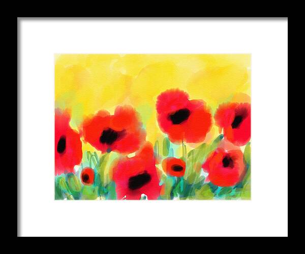 Poppies Framed Print featuring the digital art Just poppies by Cristina Stefan