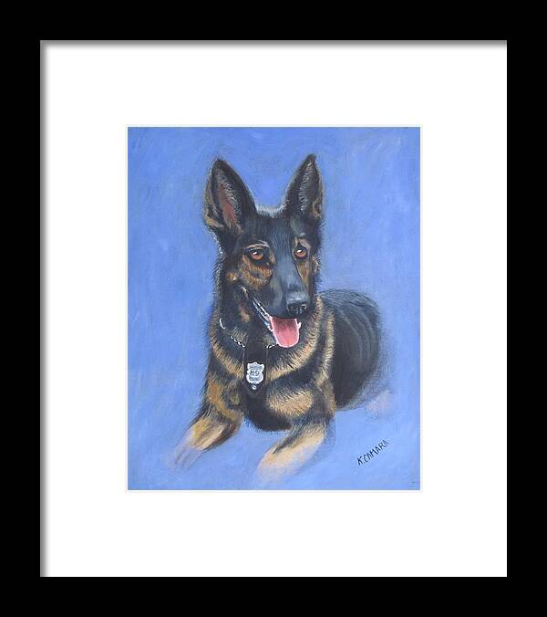Pets Framed Print featuring the painting K-9 Moses by Kathie Camara