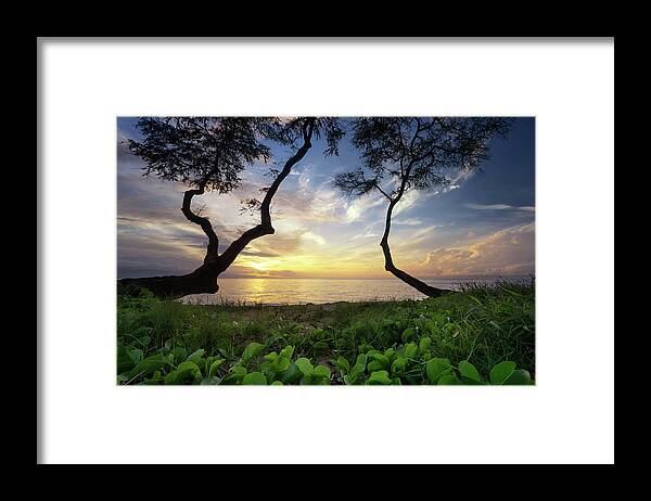 Ka'anapali Framed Print featuring the photograph Ka'anapali Sunset by Christopher Johnson