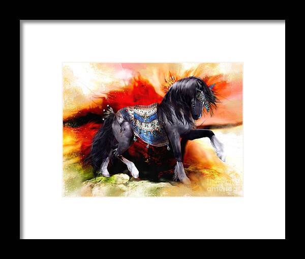Kachina Framed Print featuring the digital art Kachina Hopi Spirit Horse by Shanina Conway