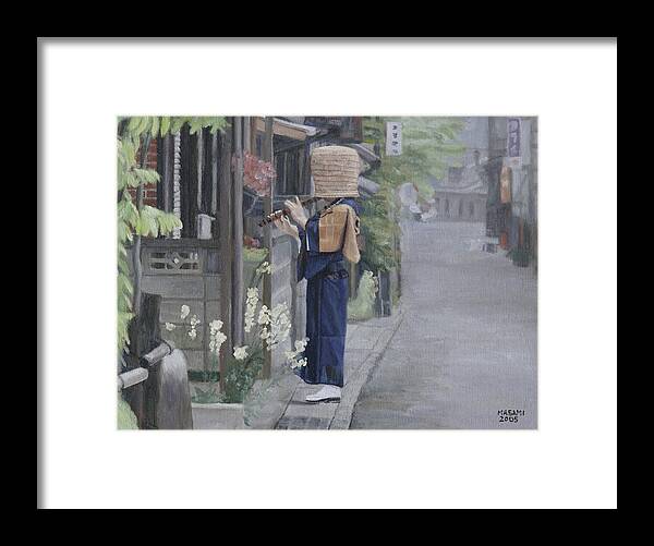 Komuso Framed Print featuring the painting Kadotsuke by Masami Iida