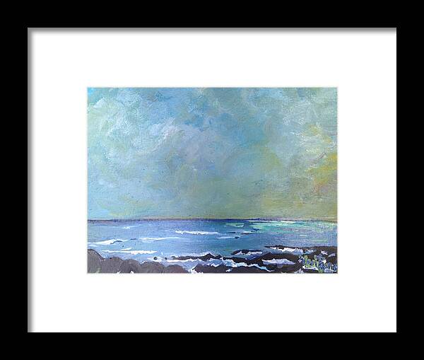 Maui Framed Print featuring the painting Kahului Bay, Maui by Clare Ventura