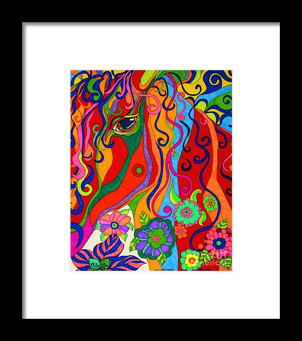 Horse Framed Print featuring the drawing Kaleidoscope Eyes 2016 by Alison Caltrider