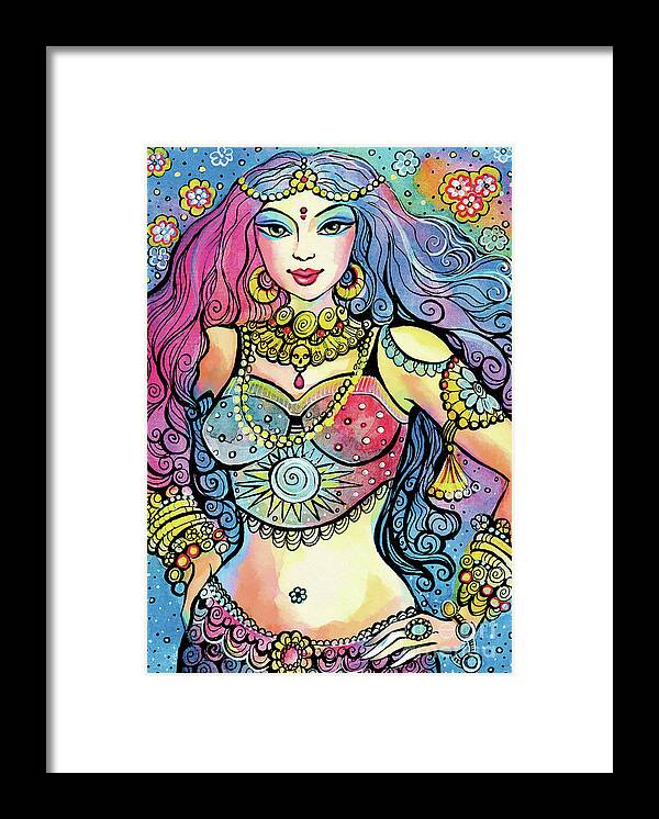 Indian Goddess Framed Print featuring the painting Kali by Eva Campbell