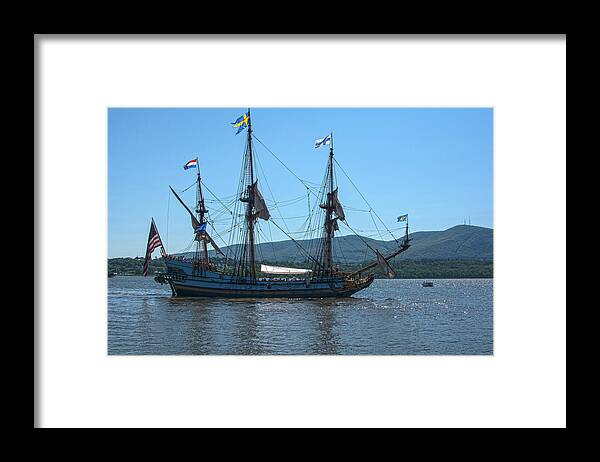  Framed Print featuring the photograph Kalmar Nyckel Sails The Hudson by Angelo Marcialis