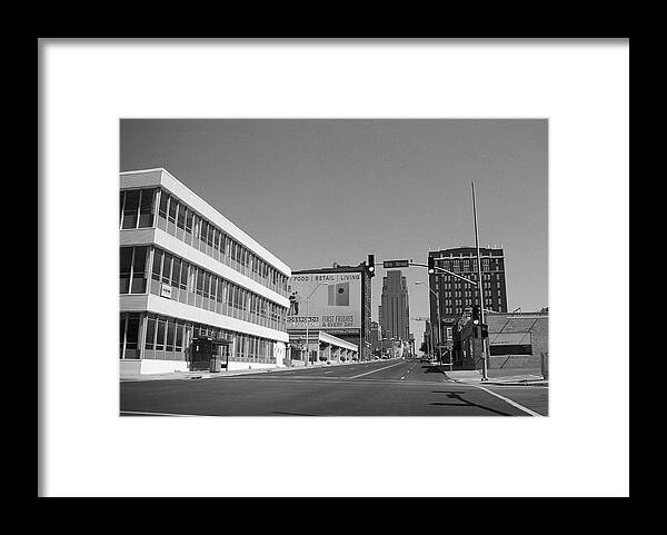18th Framed Print featuring the photograph Kansas City - 18th Street BW by Frank Romeo