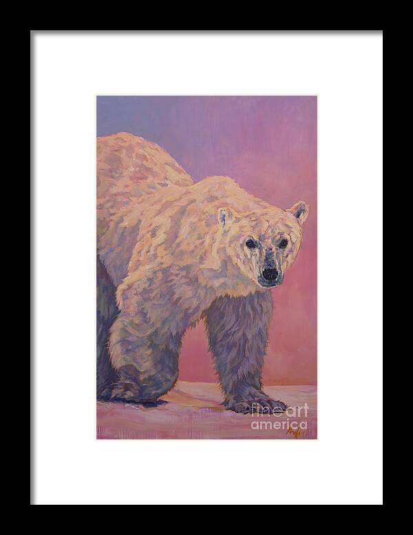 Polar Bear Framed Print featuring the painting Kanuk pantone 2016 by Patricia A Griffin