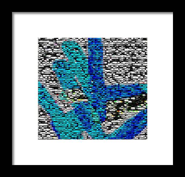 Abstract Framed Print featuring the digital art Karlheinz Stockhausen Tribute Falling Shapes Digital Four by Dick Sauer