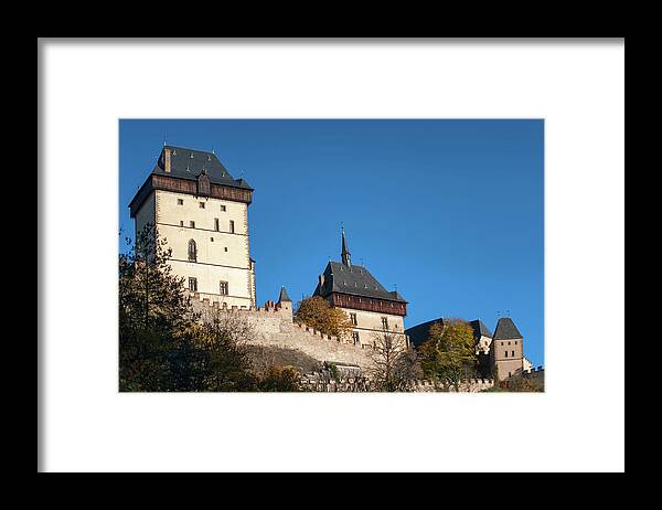 Jenny Rainbow Fine Art Photography Framed Print featuring the photograph Karlstein Castle with Main Tower by Jenny Rainbow